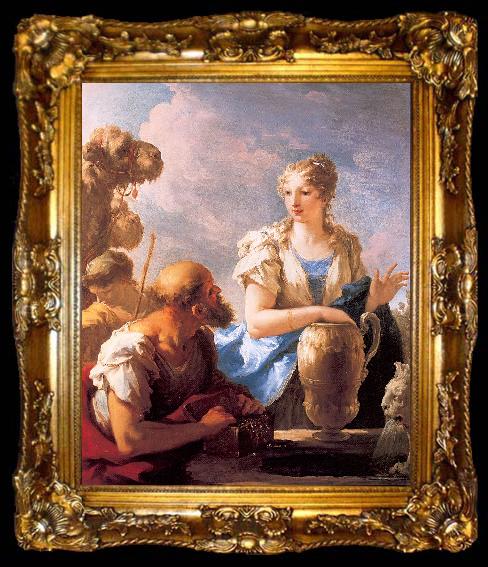 framed  PELLEGRINI, Giovanni Antonio Rebecca at the Well, ta009-2